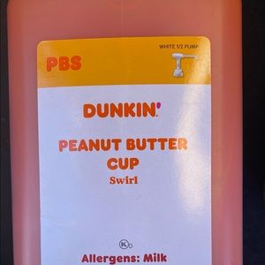 Dunkin Peanut Butter Cup Swirl Syrup 01/2023